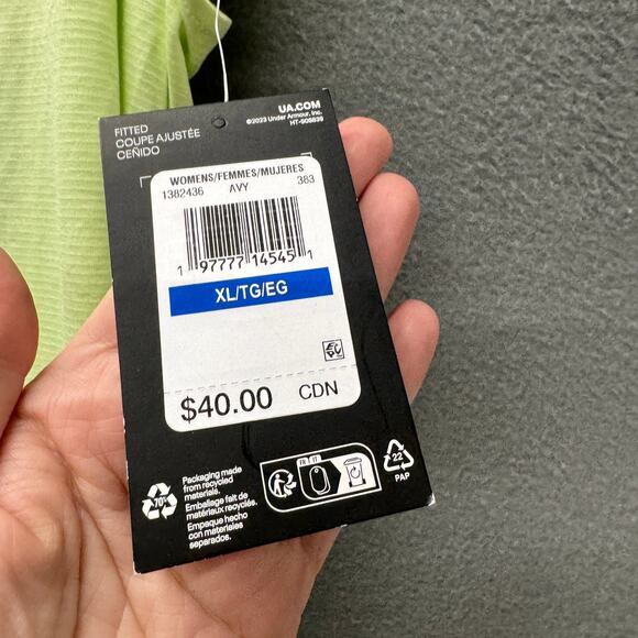 Under armour Launch Tank Womens XL Yellow Reflective Singlet Racerback NEW - Picture 7 of 9